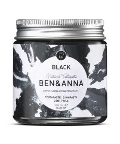 Prírodná zubná pasta Ben & Anna v skle, 100ml – Black