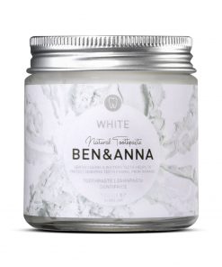 Prírodná zubná pasta Ben & Anna v skle, 100ml – White