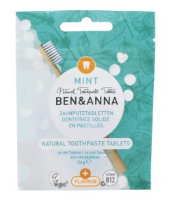 Prírodná zubná pasta BEN&ANNA tablety, 36g – Mint s fluoridom